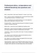 Professional ethics&comma; Jurisprudence and Cultural Sensitivity test question and answers&period;