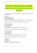 MLPAO MOCK EXAM ACTUAL QUESTIONS AND ANSWERS WITH COMPLETE SOLUTION