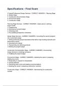 Specifications - Final Exam questions and answers