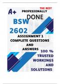 BSW2602 Assignment 1 &lpar;COMPLETE ANSWERS&rpar; 2025 &lpar;160580&rpar; - DUE 22 April 2025