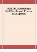 NUR 242 Galen College Med&sol;Surg Exam 1 Practice 2024 Updated