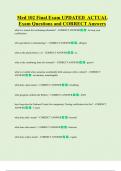 Med 102 Final Exam UPDATED ACTUAL Exam Questions and CORRECT Answers