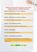 ADP Payroll Specialist Questions and Correct  Detailed Answers &lpar;Verified Answers&rpar;