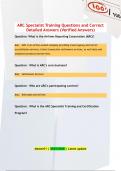 ARC Specialist Training Questions and Correct  Detailed Answers &lpar;Verified Answers&rpar;