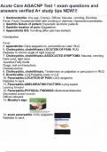 Acute Care AGACNP Test 1 exam questions and answers verified A&plus; study tips NEW&excl;&excl;&excl;