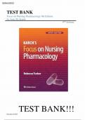 Test bank for Karch's Focus on Nursing Pharmacology 9th Edition by Rebecca Tucker  &vert; All Chapters Covered 1-59&vert; Questions and answers &vert; Rationales&period;