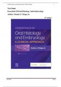 Test Bank For Essentials of Oral Histology and Embryology&colon; A Clinical Approach 6th Edition by Daniel J&period; Chiego Jr&vert; All Chapters &vert; Latest Edition