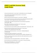 OHIO Lead Risk Assessor Study Guide Terms