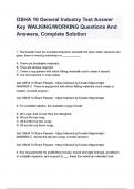 OSHA 10 General Industry Test Answer Key WALKING WORKING Questions and answers&period;