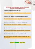 IPS Final Questions and Correct Detailed  Answers &lpar;Verified Answers