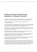 California Notary Practice Exam Questions  & Answers Correct&excl;&excl;