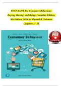 TEST BANK For Consumer Behaviour&colon; Buying&comma; Having&comma; and Being&comma; Canadian Edition&comma; 9th Edition&comma; 2024 by Michael R&period; Solomon Chapters 1 - 15