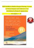 TEST BANK for Medical-Surgical Nursing&colon; Concepts for Clinical Judgment and Collaborative Care 11th Edition by Donna D&period; Ignatavicius&comma;  All chapters 1 - 74