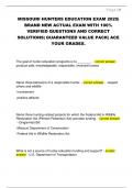 MISSOURI HUNTERS EDUCATION EXAM 2025&vert;  BRAND NEW ACTUAL EXAM WITH 100&percnt;  VERIFIED QUESTIONS AND CORRECT  SOLUTIONS&vert; GUARANTEED VALUE PACK&vert; ACE  YOUR GRADES&period;