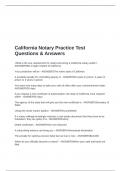 California Notary Practice Test Questions & Answers