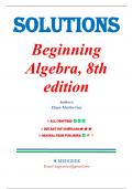 Solutions for Beginning Algebra 8th Edition by Elayn Martin-Gay&comma; All Chapters 1-9