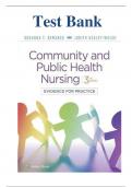 Test Bank for Community & Public Health Nursing&colon; Evidence for Practice 3rd Edition by Rosanna DeMarco PhD RN PHCNS-BC APHN-B &lpar;Author&rpar;&comma; &lpar;All Chapters Covered&rpar; &lpar;Multiple choice Questions with answers&comma; complete Guide&rpar; &lpar;Graded A&plus;&rpar;