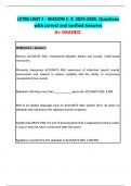 LETRS UNIT 1 - SESSION 1- 8  2025-2026&period; Questions with correct and verified Answers&period; A&plus; GRADED&period;