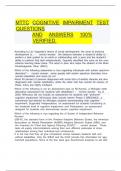 &Tab;MTTC Cognitive Impairment Test questions&Tab;  &Tab;&Tab;and answers 100&percnt; verified&period;&Tab; &Tab;  