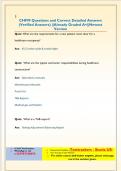 CHFM Questions and Correct Detailed Answers  &lpar;Verified Answers&rpar; &vert;&vert;Already Graded A&plus;&vert;&vert;Newest  Versio