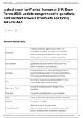 Actual exam for Florida Insurance 2-14 Exam Terms 2025 update&vert;comprehensive questions and verified answers &lpar;complete solutions&rpar; GRADE A&plus;&excl;&excl;
