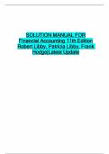 SOLUTION MANUAL FOR  Financial Accounting 11th Edition  Robert Libby, Patricia Libby, Frank  Hodge|Latest Update