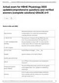 Actual exam for NBME Physiology 2025 update&vert;comprehensive questions and verified answers &lpar;complete solutions&rpar; GRADE A&plus;&excl;&excl;