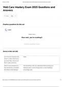 Well Care Mastery Exam 2025 Questions and Answers