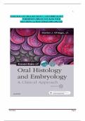 ESSENTIALS OF ORAL HISTOLOGY AND EMBRYOLOGY  5TH EDITION CHIEGO TEST BANK WITH  SOLUTIONS &vert; LATEST UPDATE 100&percnt; SOLVED 