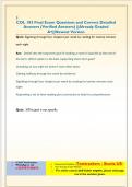 COL 103 Final Exam Questions and Correct Detailed  Answers &lpar;Verified Answers&rpar; &vert;&vert;Already Graded  A&plus;&vert;&vert;Newest Version
