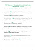 NES Elementary Education Subtest 1 Social Studies Questions And Answers