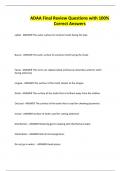 ADAA Final Review Questions with 100&percnt; Correct Answers