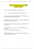 ADAA Final Questions with 100&percnt; Correct Answers