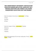 ONS CHEMOTHERAPY BIOTHERAPY CERTIFICATION  EXAM 2025&vert; BRAND NEW ACTUAL EXAM WITH 100&percnt;  VERIFIED QUESTIONS AND CORRECT SOLUTIONS&vert;  GUARANTEED VALUE PACK&vert; ACE YOUR GRADES&period;