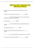 ADAA Exam 2025 &vert; 99 Questions with 100&percnt; Correct Solutions