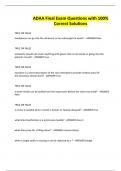 BUNDLE OF ADAA EXAMS &vert; QUESTIONS & CORRECT ANSWESRS LATEST 2025