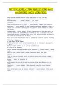 MTTC ELEMENTARY questions and answers 100&percnt; verified&period; 