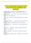 MTTC Integrated Science Exam questions and answers 100&percnt; verified&period;   
