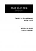 Test Bank For Art of Being Human&comma; The Humanities as a Technique for Living&comma; 12th Edition by Richard Paul Janaro Thelma Altshuler Chapter 1-16