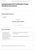 Massachusetts MAP Certification Pretest Questions and answers
