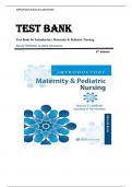 TEST BANK FOR Introductory Maternity & Pediatric Nursing 5th Edition by Nancy Hatfield & Cynthia Kincheloe &comma; ISBN&colon; 9781975163785 Chapter 1-41&comma; Questions and Answers with Rationales &vert;All Chapters Verified&vert; Guide A&plus;