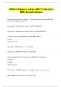 OSHA 511 General Industry EXAMS BUNDLE&vert; Questions & Answers Verified 100&percnt;Correct