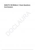 NUSCTX 10S Midterm 1 Exam Questions And Answers