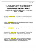 PSY 101 STRAIGHTERLINE FINAL EXAM 2025&vert;  BRAND NEW ACTUAL EXAM WITH 100&percnt;  VERIFIED QUESTIONS AND CORRECT  SOLUTIONS&vert; GUARANTEED VALUE PACK&vert; ACE  YOUR GRADES&period;