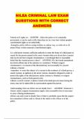 NILEA CRIMINAL LAW EXAM QUESTIONS WITH CORRECT ANSWERS