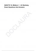 NUSCTX 10&comma; Midterm 1 - UC Berkeley Exam Questions And Answers