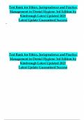   Test Bank for Ethics&comma; Jurisprudence and Practice  Management in Dental Hygiene 3rd Edition by  Kimbrough Latest Updated 2025  Latest Update Guaranteed Success