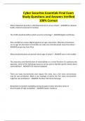 Cyber Securites Essentials Final Exam Study Questions and Answers Verified 100&percnt; Correct
