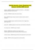 identity Security&ndash; Exam &vert;Questions and Answers Verified 100&percnt; Correct