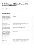 CPCU Ethics test 2025 Latest Version &vert; All Questions and Answers